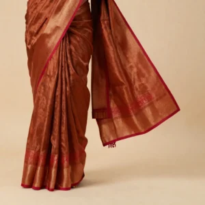 Rust Temple Border Silk